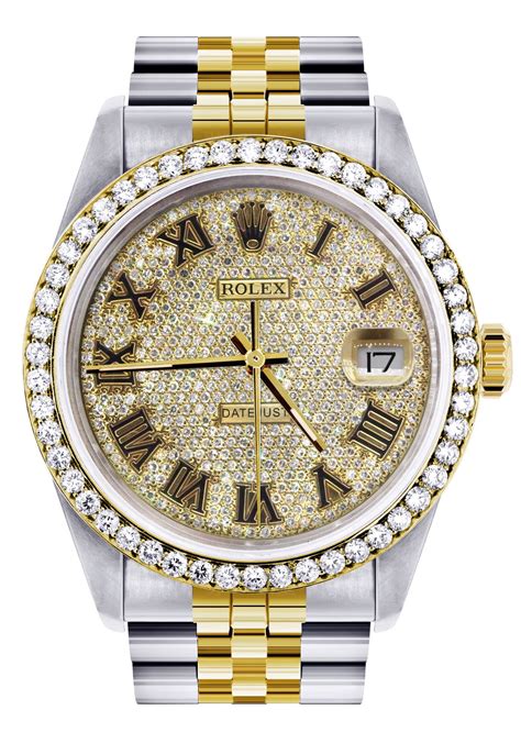 gold rolex watch with diamonds